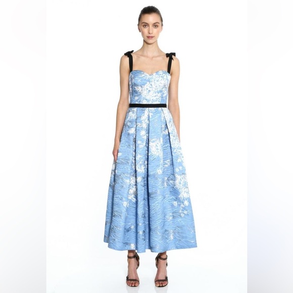 MARCHESA***Elegant Blue Floral Dress***US 2 $795 - Picture 2 of 2